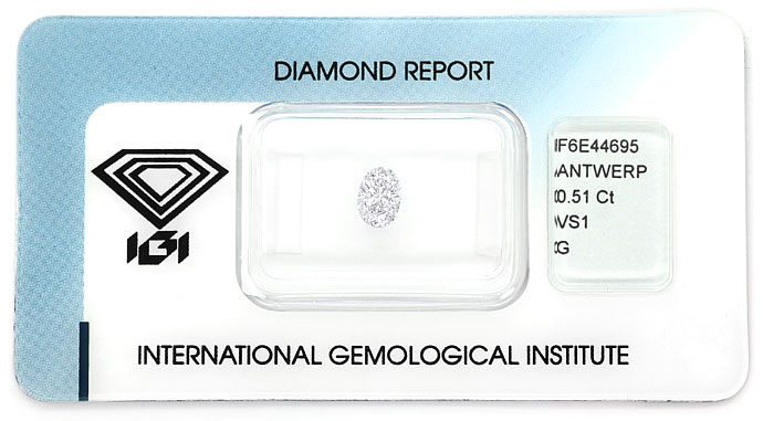 Foto 1 - Ovaler Diamant 0,51ct Top Wesselton VS1, IGI Zertifikat, D6685