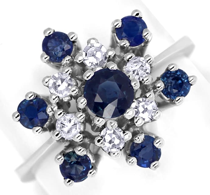 Foto 2 - Saphirring 1,18ct blaue Safire und 0,23ct Diamanten 14K, R9976