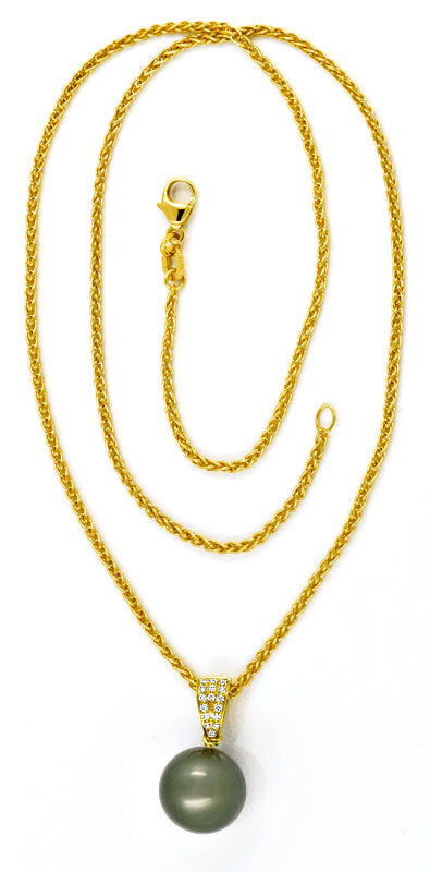 Foto 3 - Brillant-Collier, feinste Tahiti Perle 18K Gold, S1073