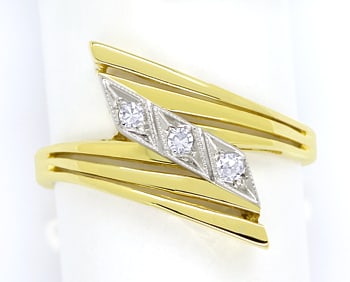 Foto 1 - Designer-Diamanten-Ring 585er Gelbgold-Weißgold, S1953